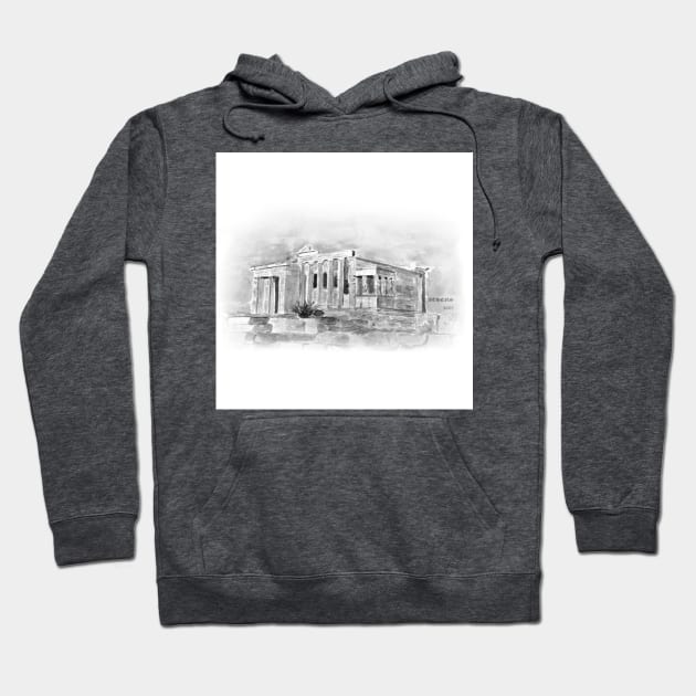 black and white The Parthenon,Athens 2005 Hoodie by colorandcolor